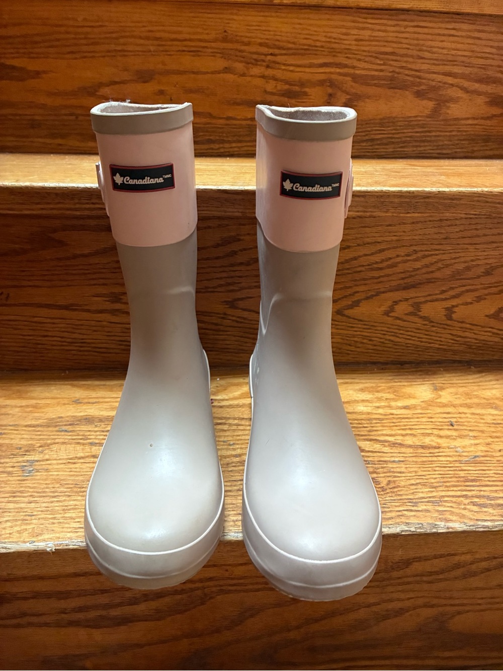 Canadiana Pink & Gray Rain Boots